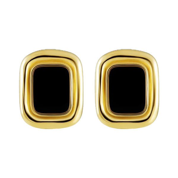 RECTANGLE ONYX EARRINGS