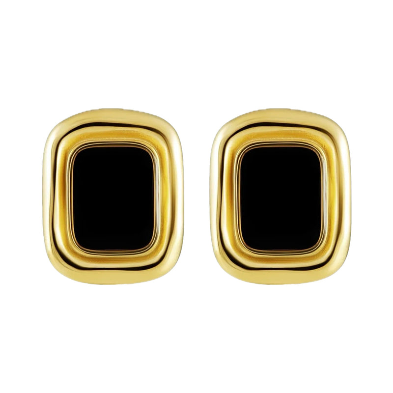 RECTANGLE ONYX EARRINGS