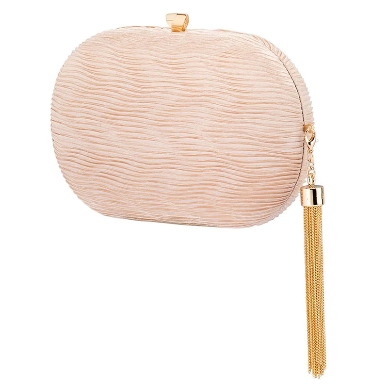 NATALIE Pleated Oval Clutch