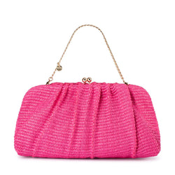 QUEENIE GATHERED WOVEN CLUTCH