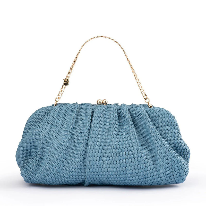 QUEENIE GATHERED WOVEN CLUTCH