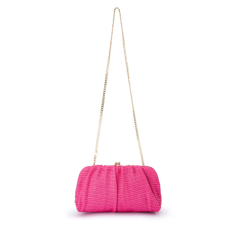QUEENIE GATHERED WOVEN CLUTCH