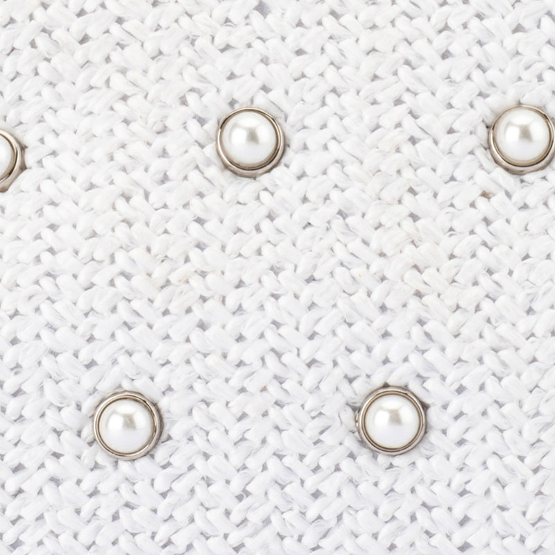 KAIA STUDDED WOVEN CLUTCH