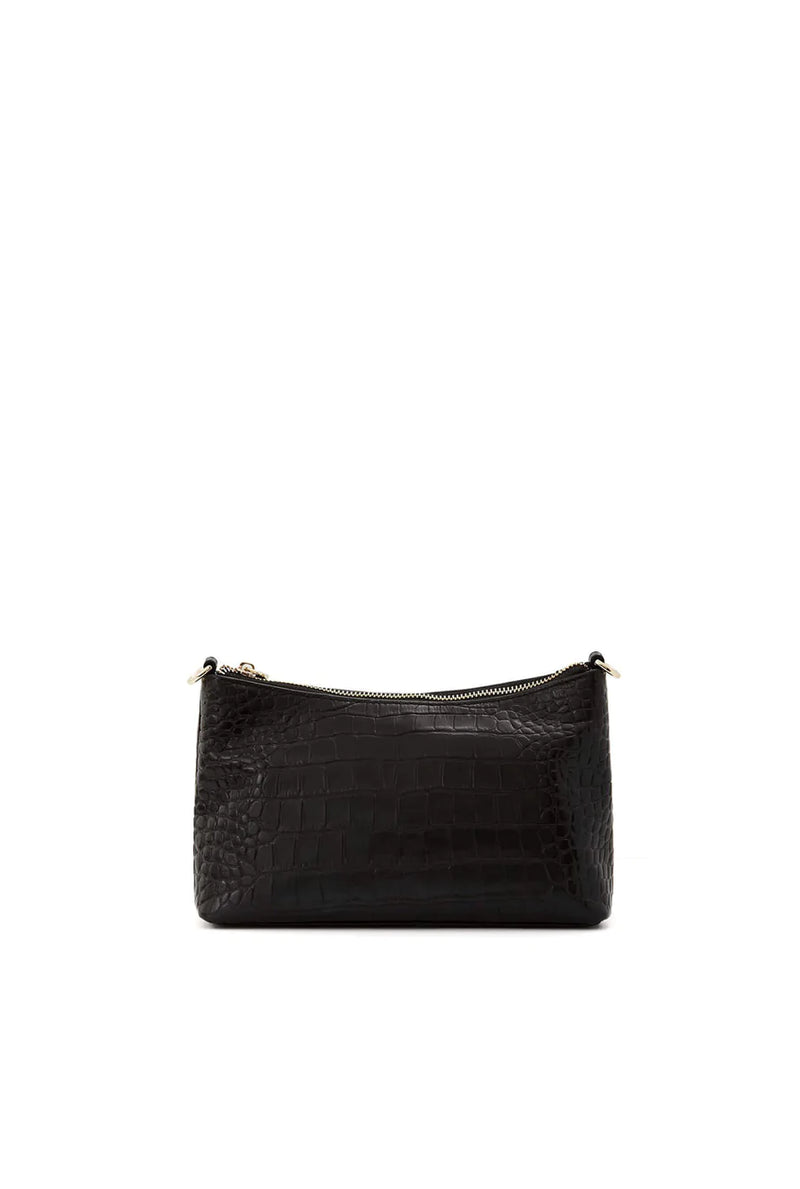 The Christy Black Croc Side Bag